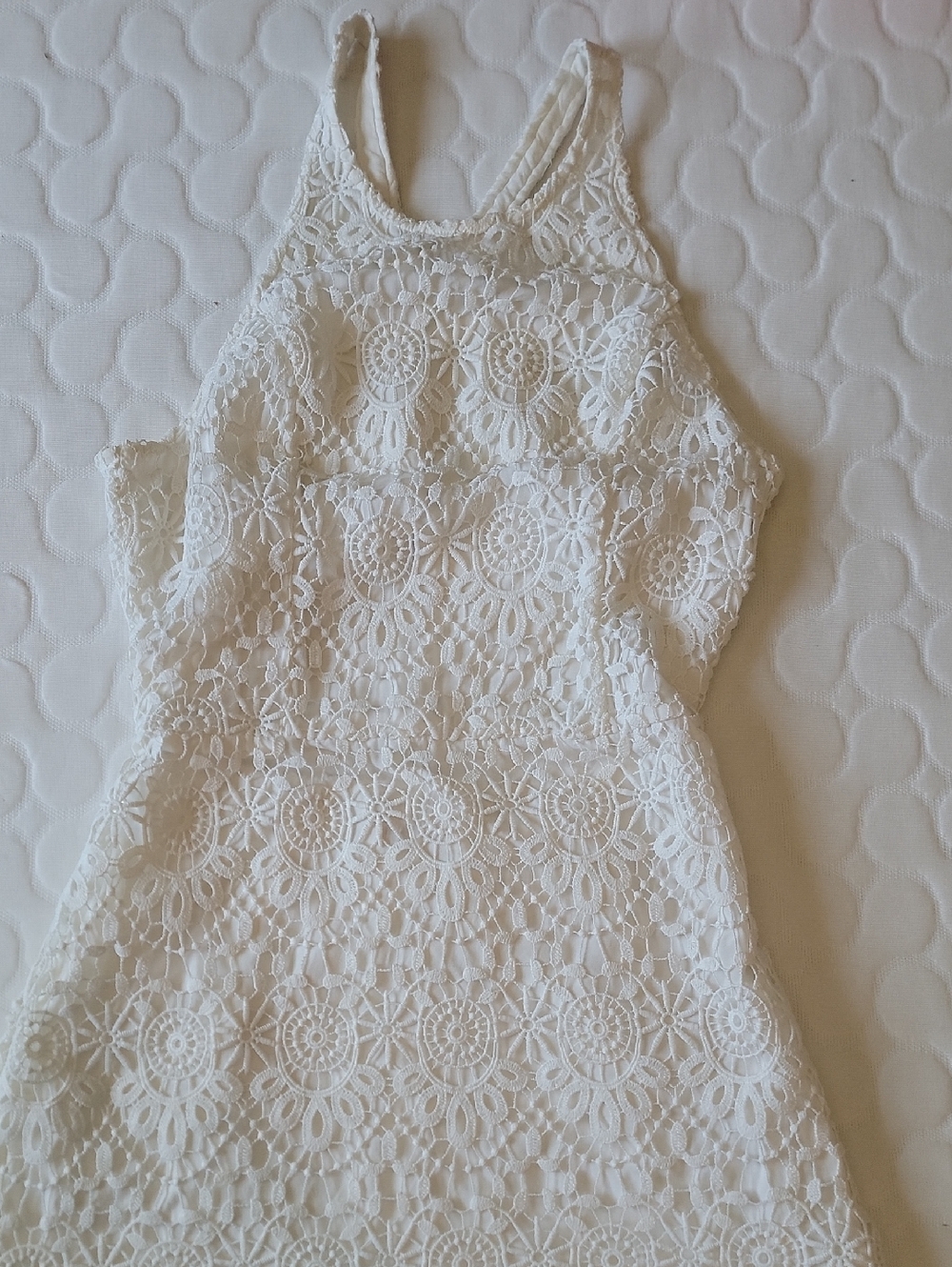 Hollister Girls Cream Lace Halter Dress